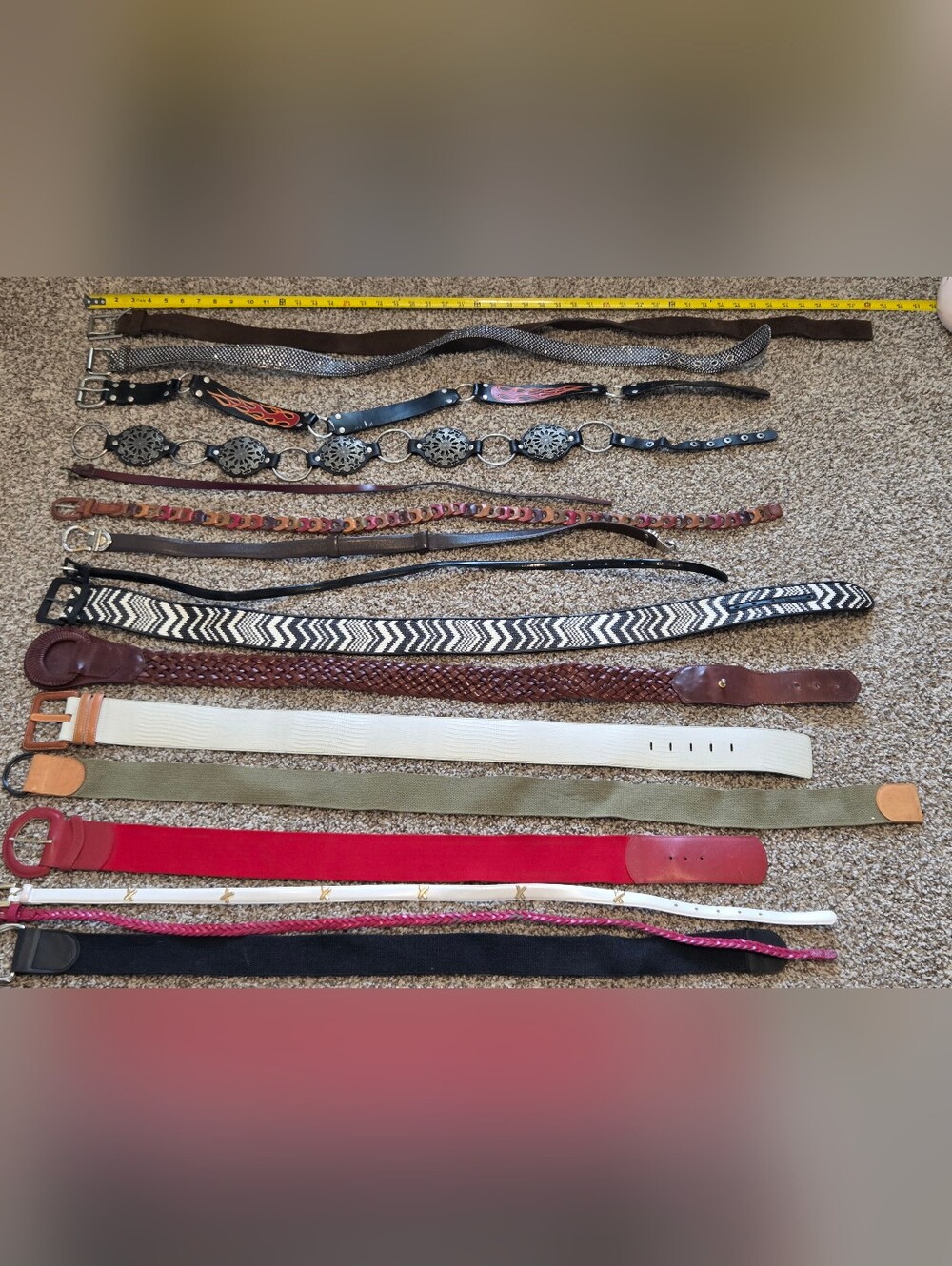 Assorted Women's Belts - Black, Brown, White, Red, Pink, Cream, Gray even Eigner